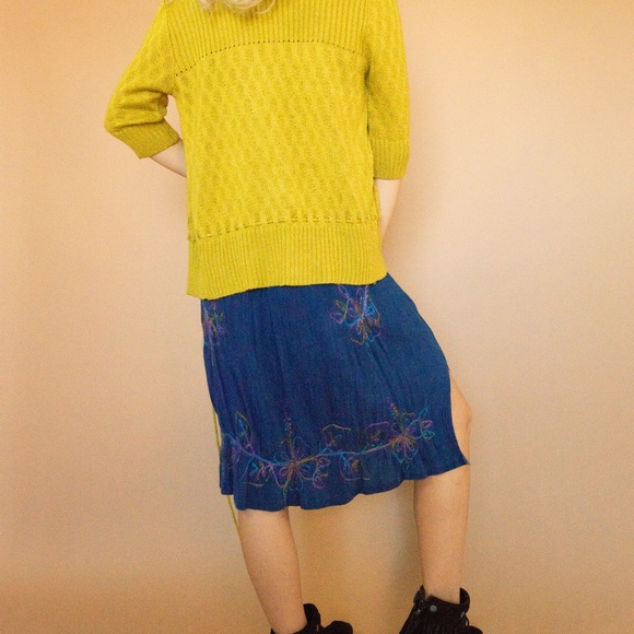 90s Rainbow Embroidered Smocked Summer Babydoll Dress - Picture 12 of 16